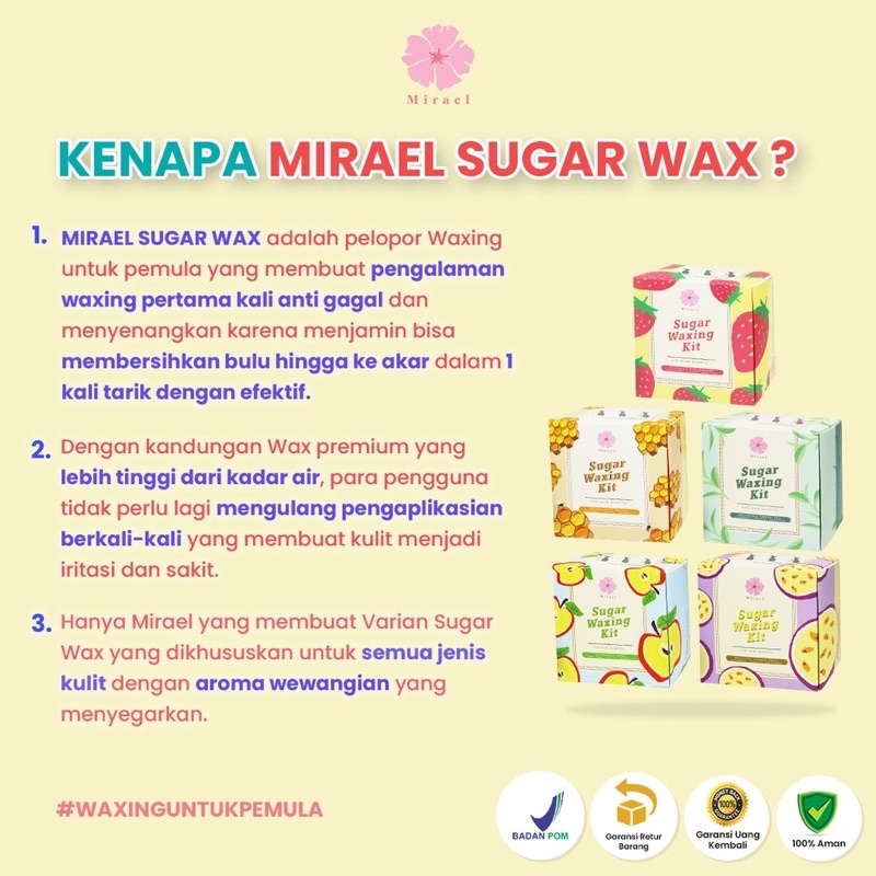 (BISA COD) MIRAEL SUGAR WAXING KIT ORIGINAL PENNCUKUR PENGHILANG BULU RAMBUT PERMANEN HAIR REMOVAL