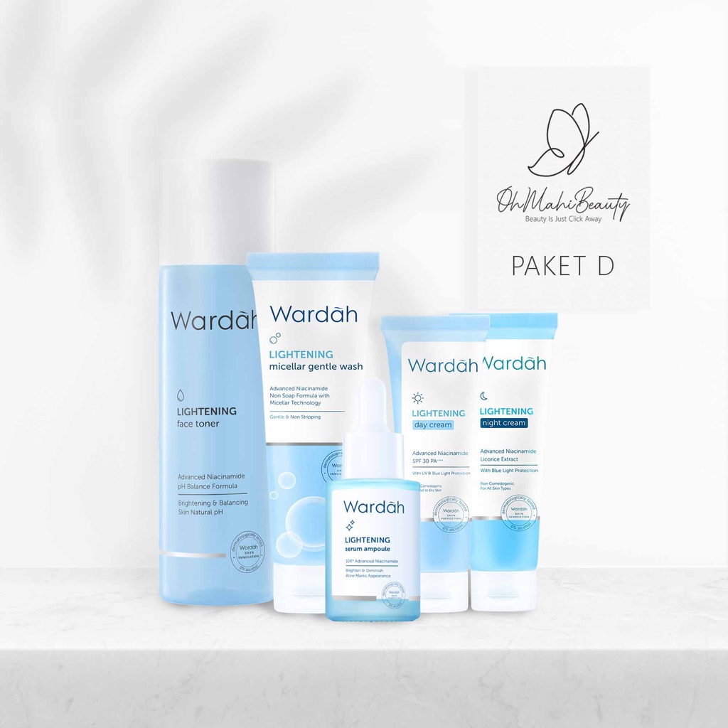 Wardah Paket Lightening Series - Paket Hemat (6pcs) (5pcs) (3pcs) - Skincare Wardah - Paket Wardah Lightening Series-3