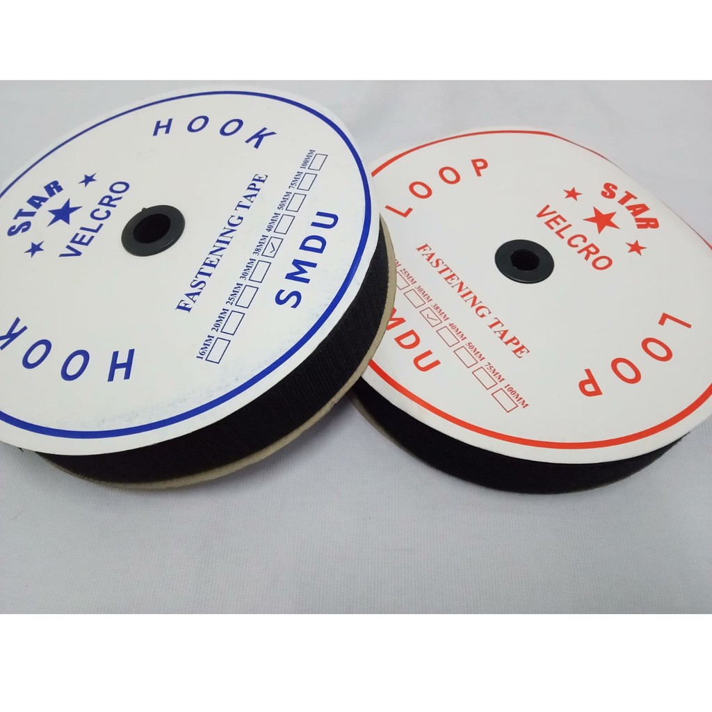 

Perekat velcro 1.5 inch - 38 mm hitam