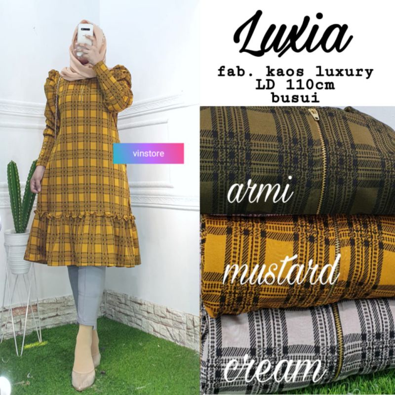 ATASAN WANITA LUXIA TUNIK BY VINSTORE/KAOS LUXURY LD 110 BUSUI FRIENDLY/RESLETING DEPAN/TUNIK HANGOU