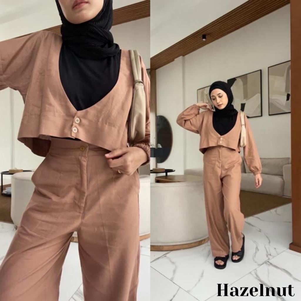 Tq88indonesia Setelan Wanita Terbaru / Set Wanita Hailey / Stelan Cewek / Baju Set Polos / Ootd Terbaru