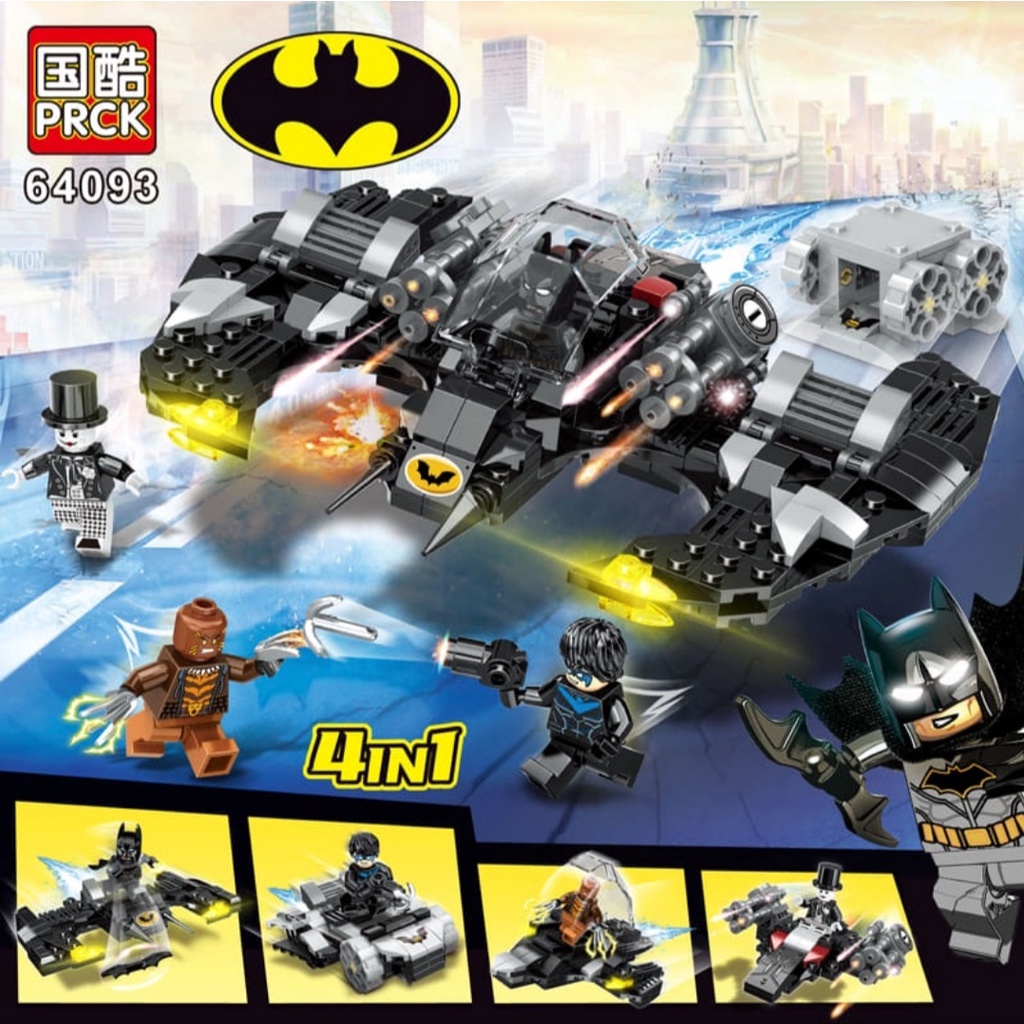 Lego Pesawat Mobil Batman - Nightwing - Bronze Tiger - Joker 4 in 1 PRCK 64093