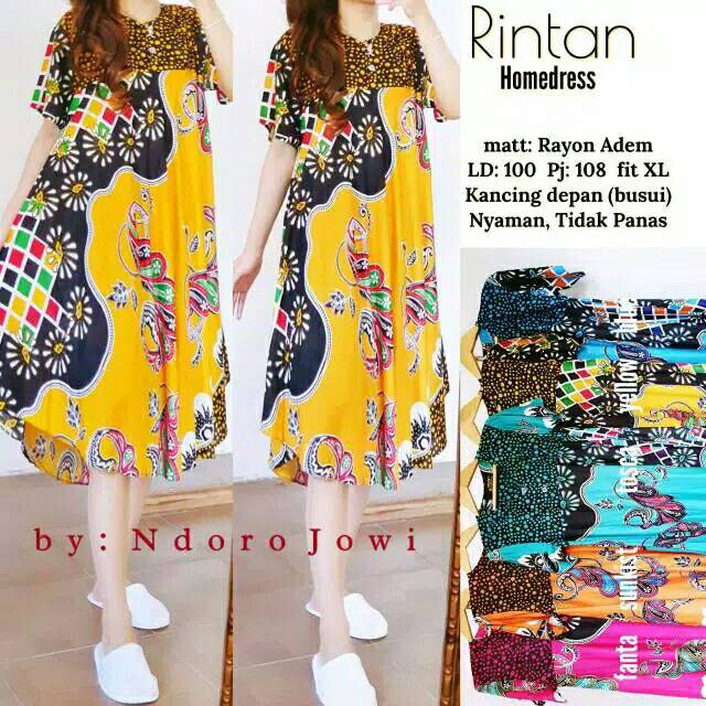 Daster RINTAN HOMEDRESS Baju Santai Baju Tidur Murah Ndoro jowi Daster Cantik Busui