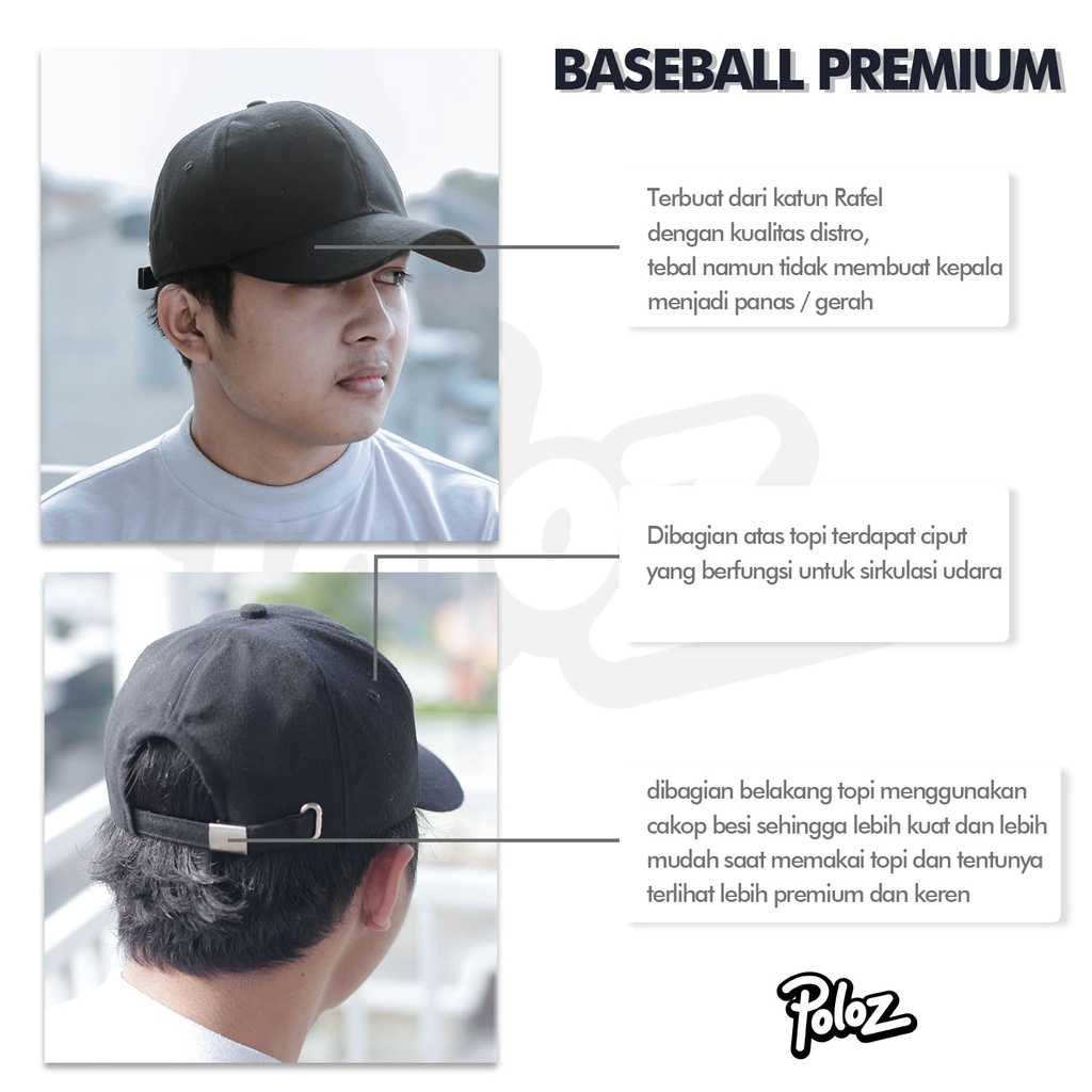 TOPI POLOS DEWASA TOPI REMAJA PREMIUM BASEBALL TOPI RAFEL TOPI PRIA TOPI WANITA CAKOP BESI