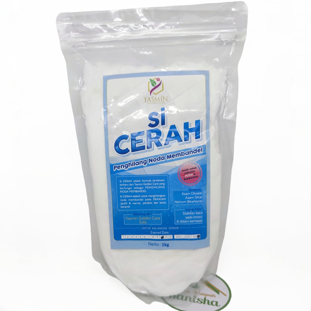 SI CERAH Yasmin Serbuk Penghilang Noda Membandel 1kg (1000gr) / Penghilang Noda Pakaian / Pembersih Perabot / Pembersih Lantai Keramik