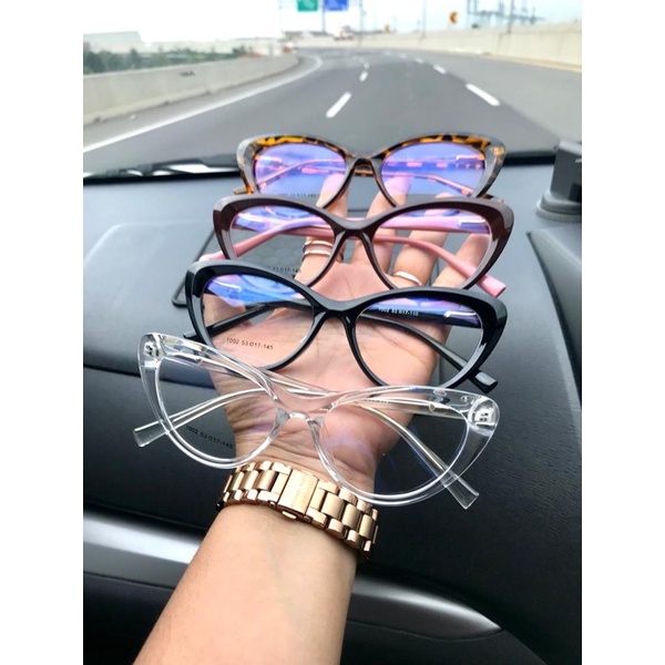 frame kacamata cat eye lensa photocromic 1002