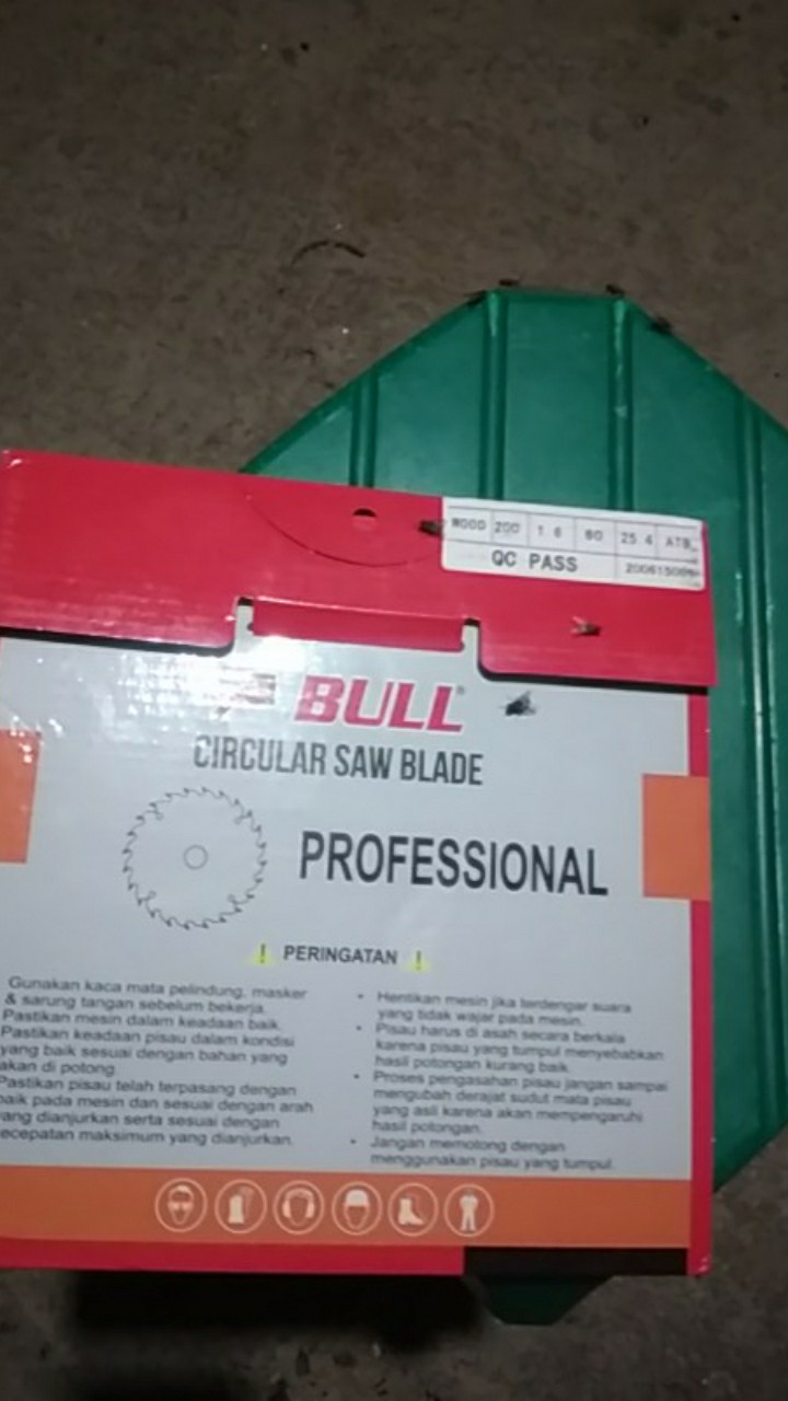Bull 8 Inch X 60t Mata Potong Kayu Circular Saw Blade Tct Pisau Gergaji