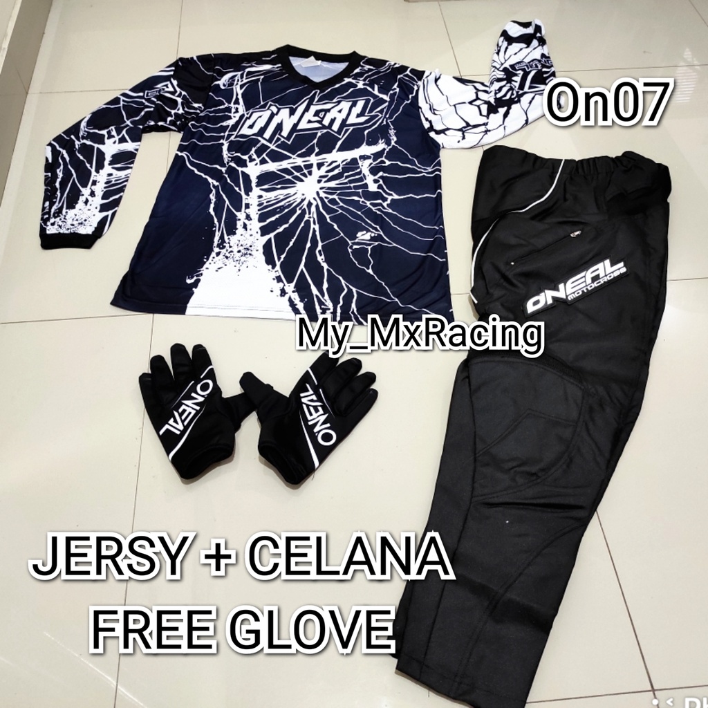 Jerseyset TRAIL CROSS- PROMO Jersey set Trail - BISA BAYAR DI TEMPAT Jersey &amp; Celana Motocross - Jersey Trabas ON07 - Jersey Stelan MX Cross - Satu Set Jersey &amp; Celana FREE GLOVES - Jersey PREMIUM - Celana Cordura