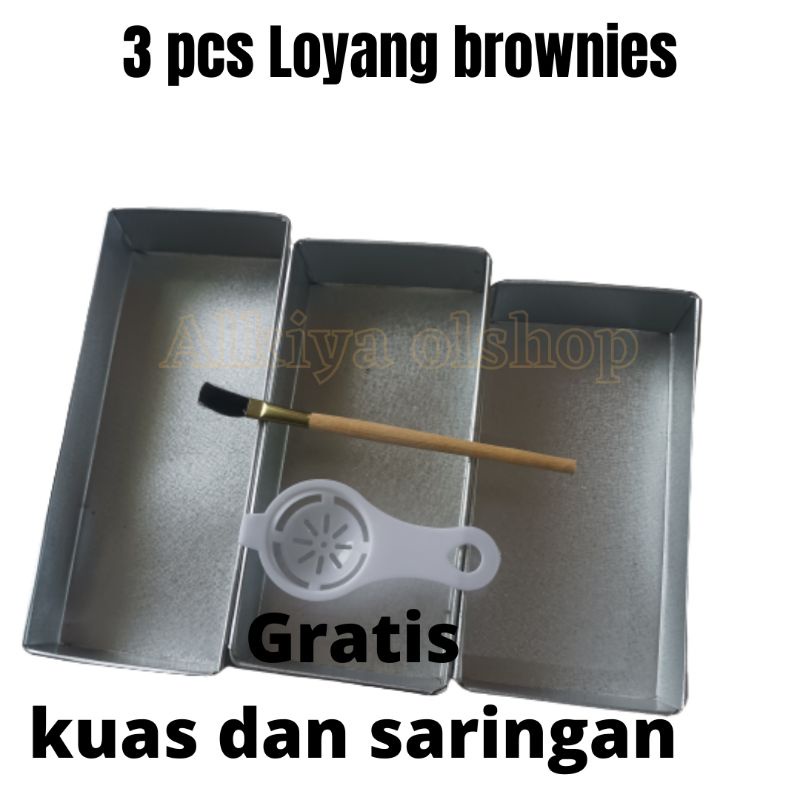 LOYANG BROWNIES 1SET 3 LOYANG,GRATIS KUAS DAN SARINGAN TELUR