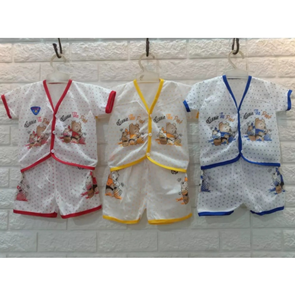 Setelan baju bayi lengan pendek/3 setel baju piyama bayi/ setelan piyama bayi baru lahir/ set baju bayi new born