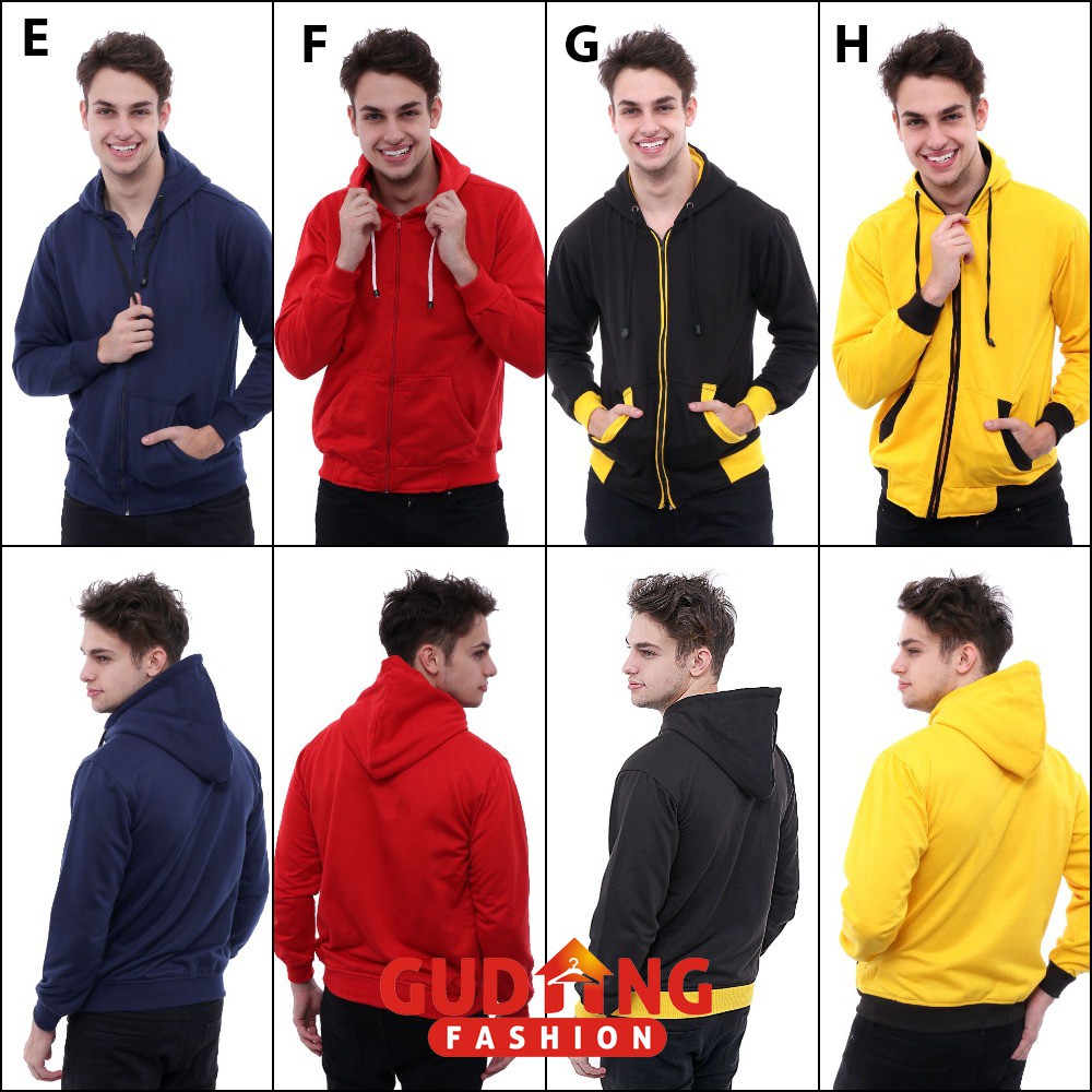 Jaket Polos Pria Fleece Model Topi Banyak Warna– JAK (COMB)