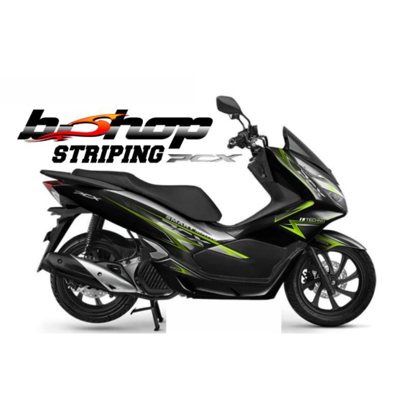 Striping Sticker Honda PCX hitam stabilo variasi #stiker888