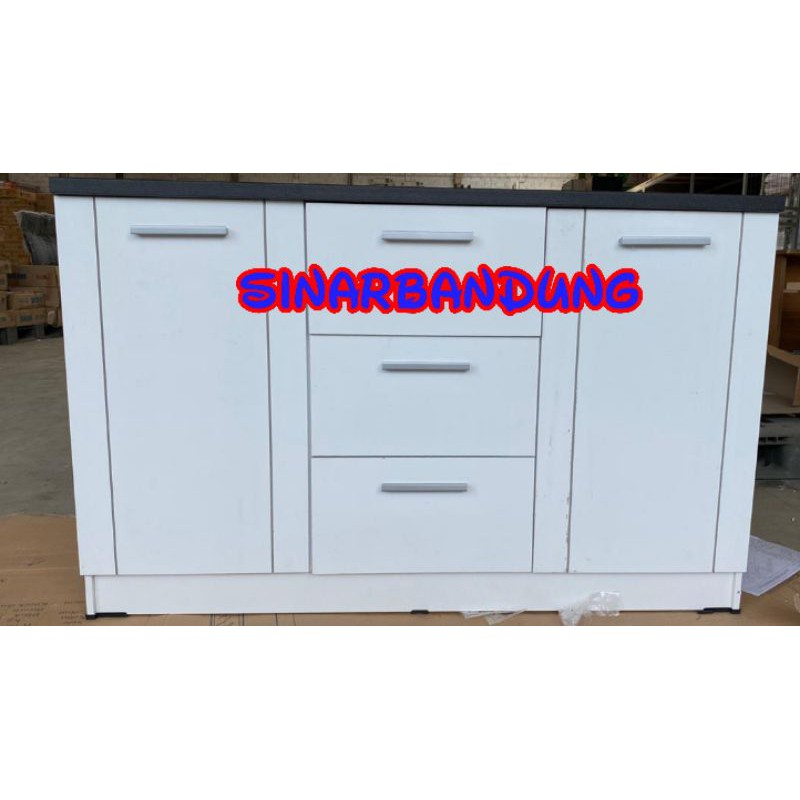 LEMARI BUFFET SB 120 PUTIH GLOSSY / LEMARI SERBA GUNA
