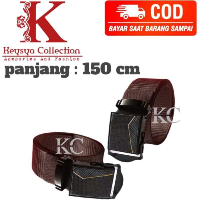 ikat pinggang pria model jepit/ sabuk pria canvas nylon