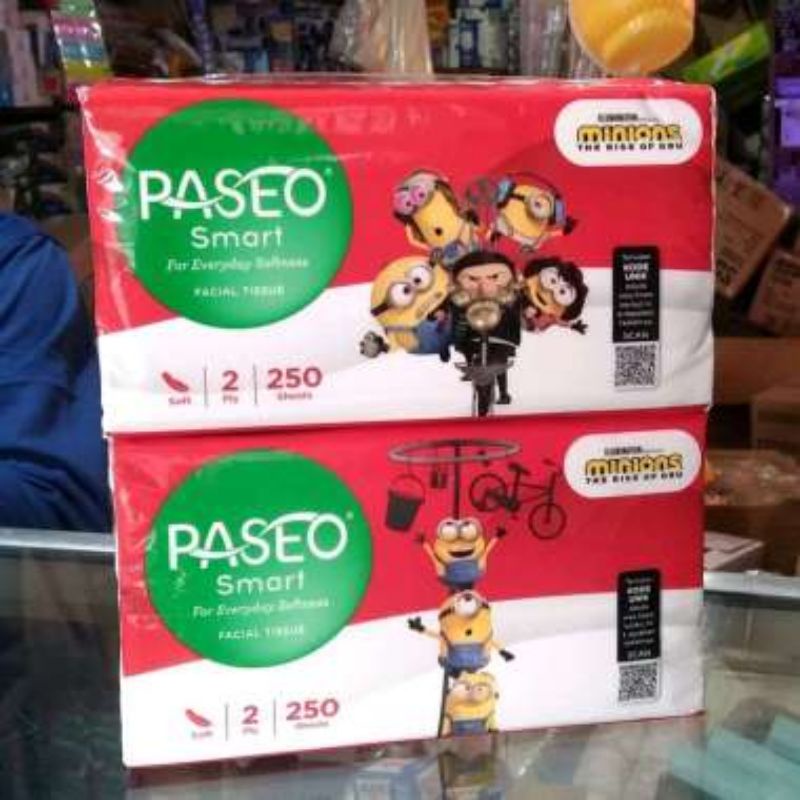 Paseo Smart Tisue Facial 250 sheet limited edision gambar minion