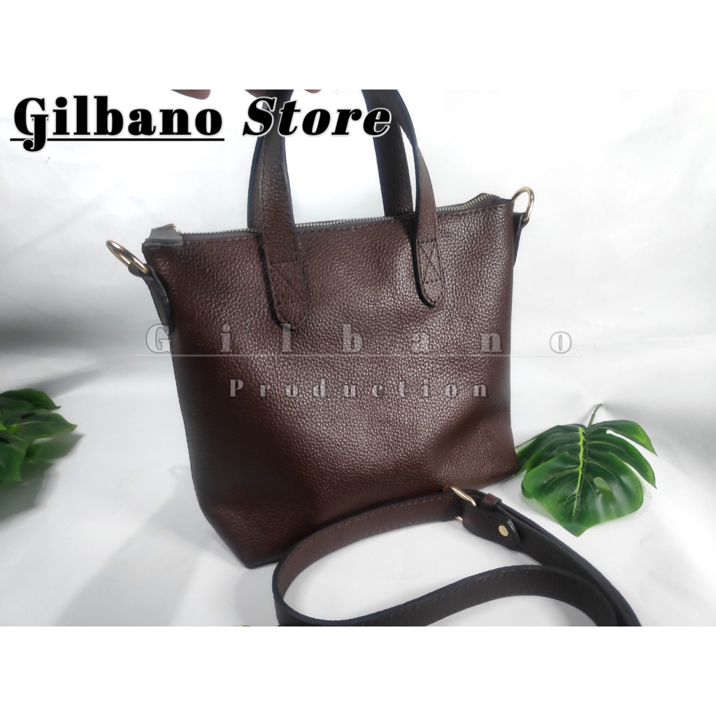 (SIZE L) Tas Kulit Sapi Asli Selempang Wanita / Tas Papirut Garut