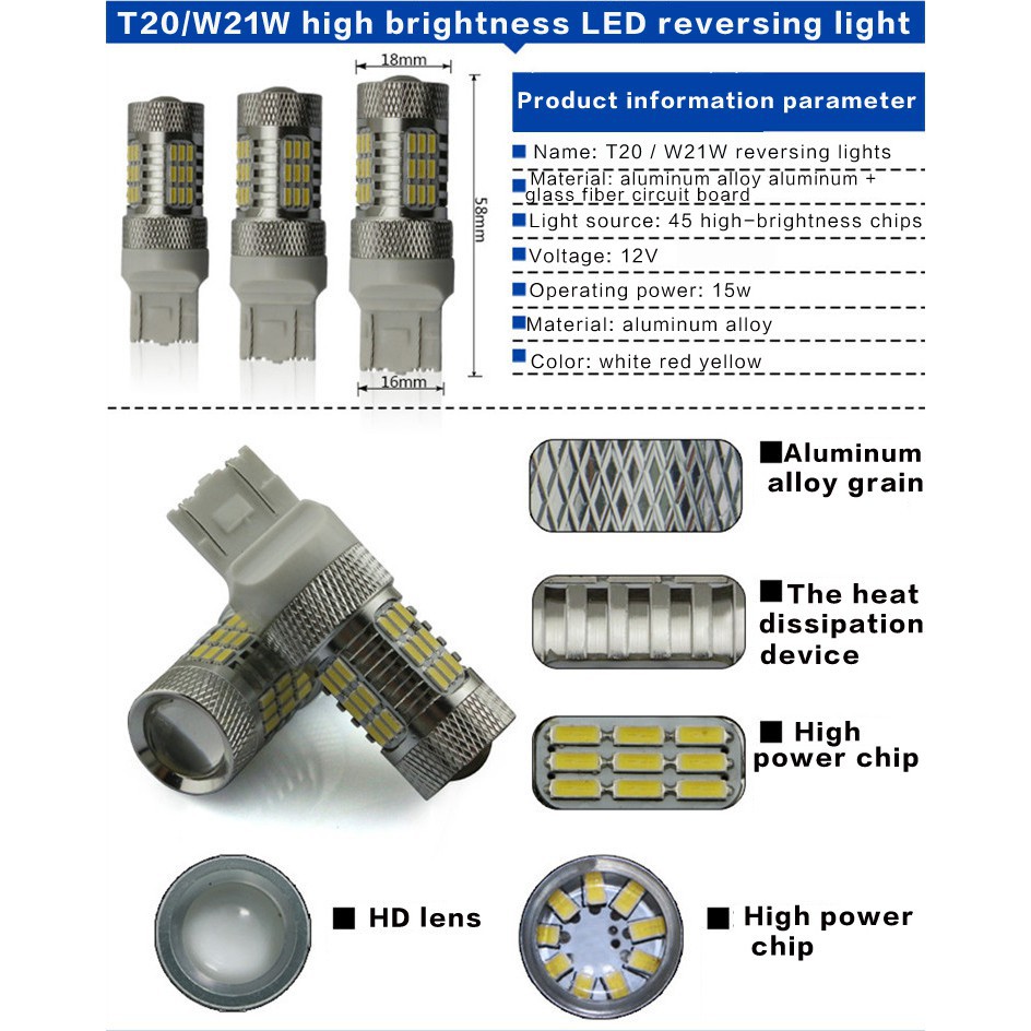 Lampu Led 1156 T15 T20 1157 Untuk Rem / Mundur Mobil / Motor