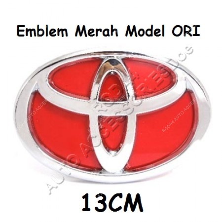 Emblem Logo Toyota Merah Model ORI 13 CM