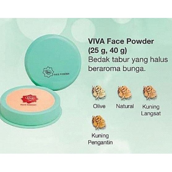 ^ KYRA ^ Viva Bedak Doos Face Powder Kemasan Hijau Tabur - Netto 25 gr