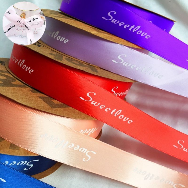 

Pita Sweetlove Ribbon 25 mm Pita Parcel Gift Hampers DIY Crafts Satin Grossgrain Tapes Card Wrapflower Bouquet Dekorasi Kado Pita Ribbon 2,5 cm Per Yard ( 90 cm)