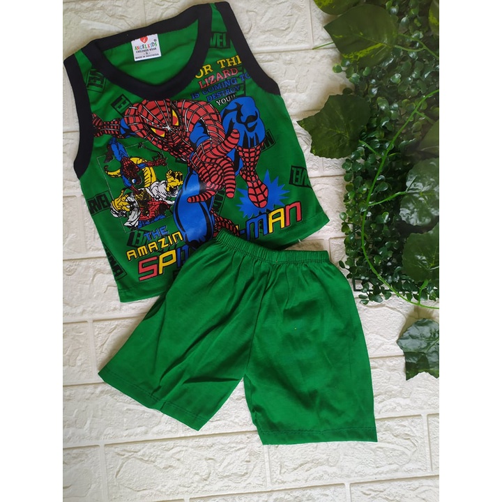 Setelan Anak Lengan Singlet Karakter Animasi | S-M-L-XL-XXL | Spider