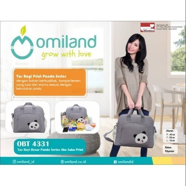 Omiland Tas Bayi Besar Saku Depan Print Abu Panda Series - OBT 4331