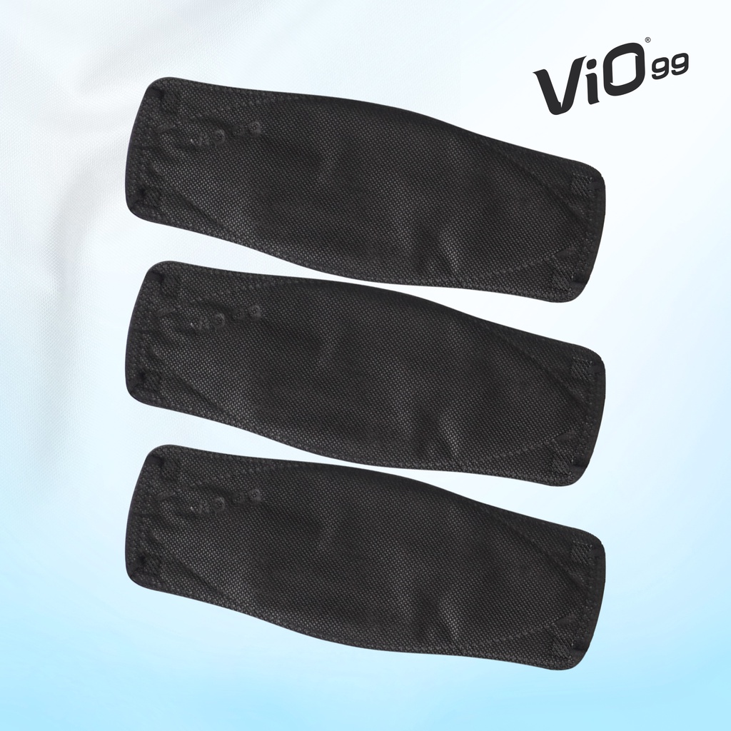 Vio VF99 Mask '30S 4 Ply Earloop Vivid Black edition isi 30 pcs masker medis