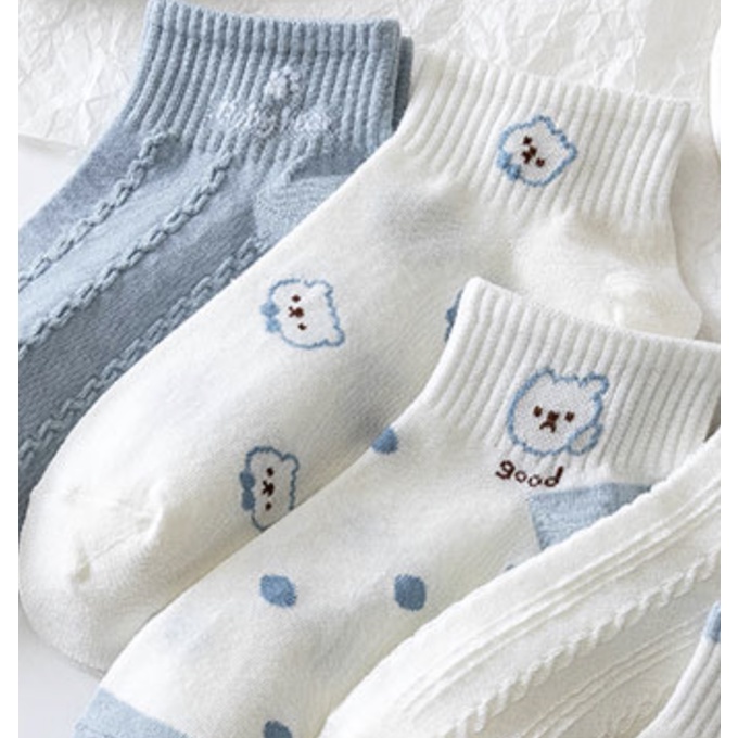 MURMURE.ID | KAOS KAKI MOTIF KARAKTER CUTE IMPORT KAOS KAKI WANITA PENDEK MOTIF SEMATA KAKI FASHION IMPORT-TIE BEAR