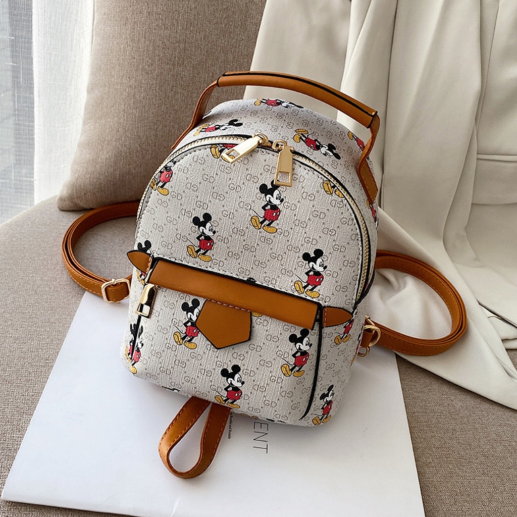 GI 51421 RISCE TAS RANSEL MOTIF MICKEY MOUSE MINI IMPORT WANITA CEWEK PEREMPUAN EL 6101 CR 7193