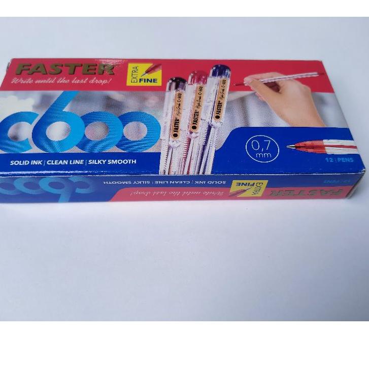 

Terbagus.. pulpen bolpoin bolpoint faster extra fine c600 0,7 mm warna hitam