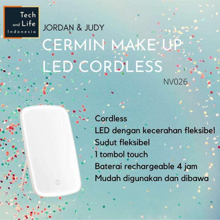 Jordan &amp; Judy Cermin Rias LED Make Up Mirror Cordless Rechargeable