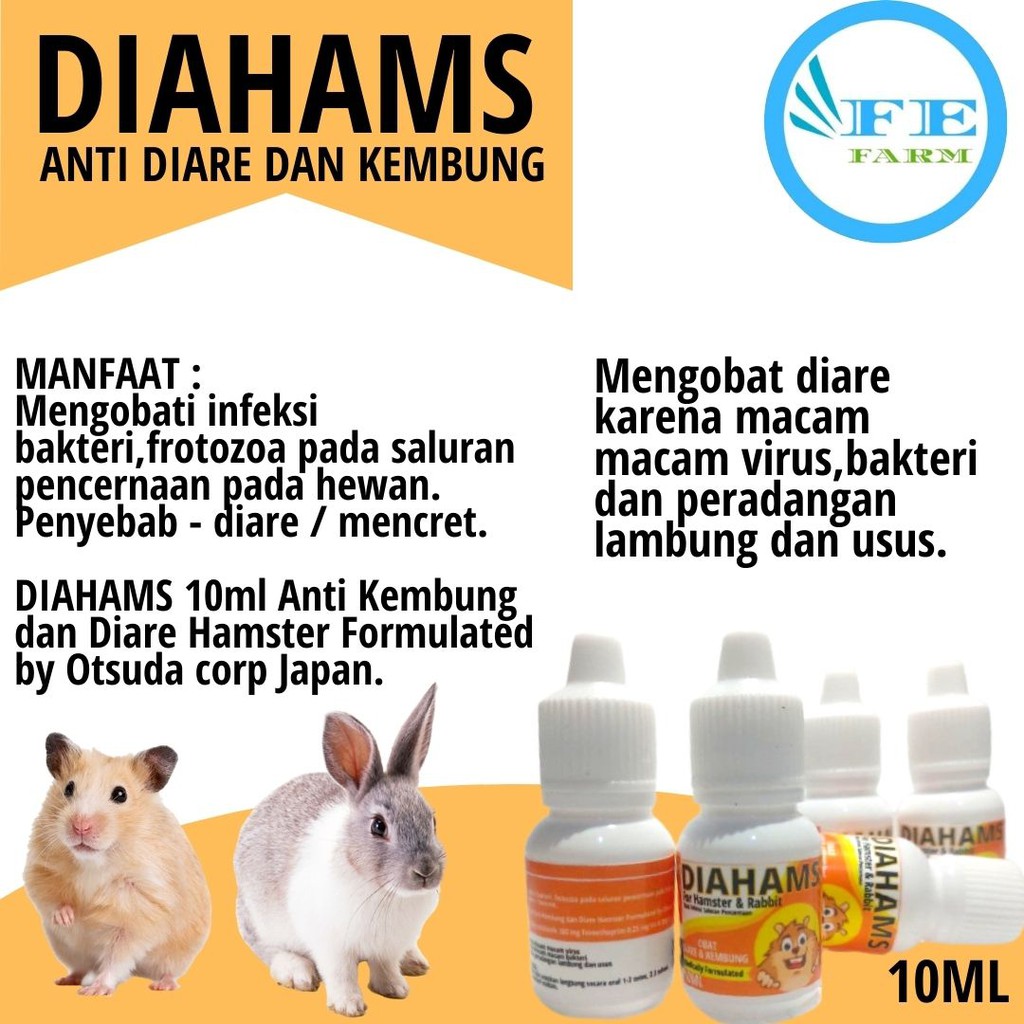 Obat Hamster Anti Diare Kembung Mencret DIAHAMS 10ml FEFARM