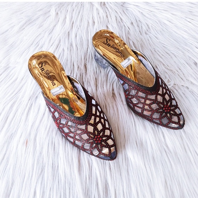 SANDAL PESTA WANITA HAK KACA 5cm JALLA IMPORT TERBARU/SANDAL WANITA/SANDAL WEDGES/COD a3y_collection