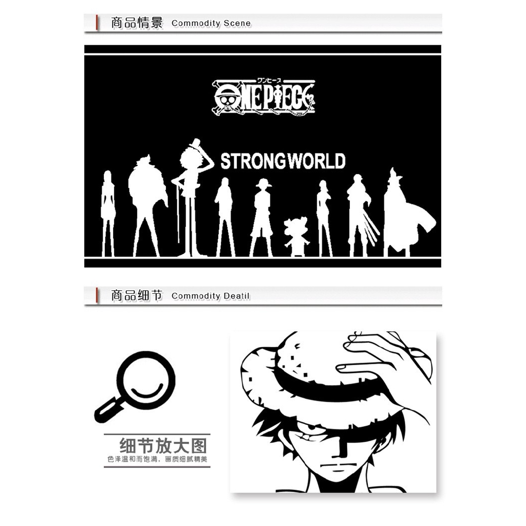 Stiker Dinding Dengan Bahan Mudah Dilepas Gambar Anime One Piece