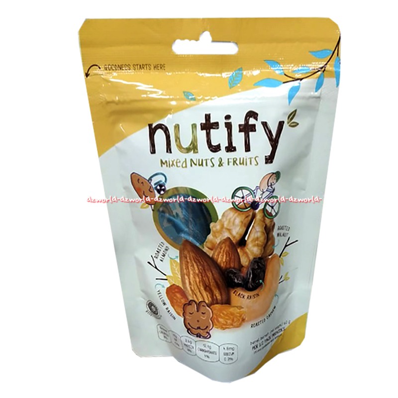 Nutify Premium 60gr Mixed Nuts All Roasted KacangKacang Mete Almond Kacang Panggang