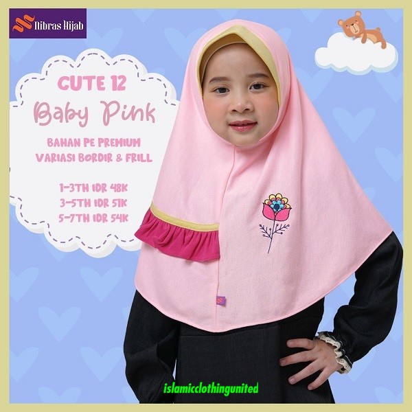 Hijab Anak Cute Nibras PAD 12 Umur 1 - 3 - DZ - GON - FX
