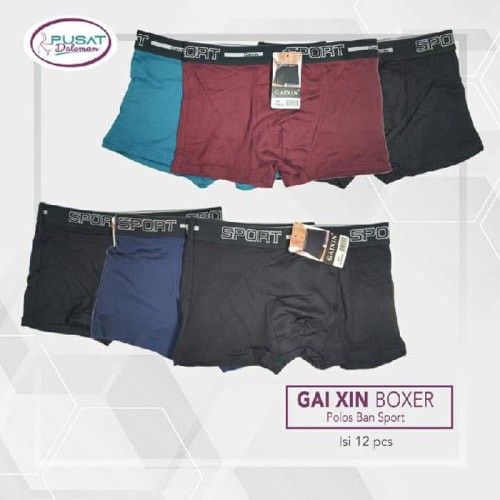 HOT GROSIR Celana Dalam Pria Gaixin Boxer Polos Sport Berkualitas