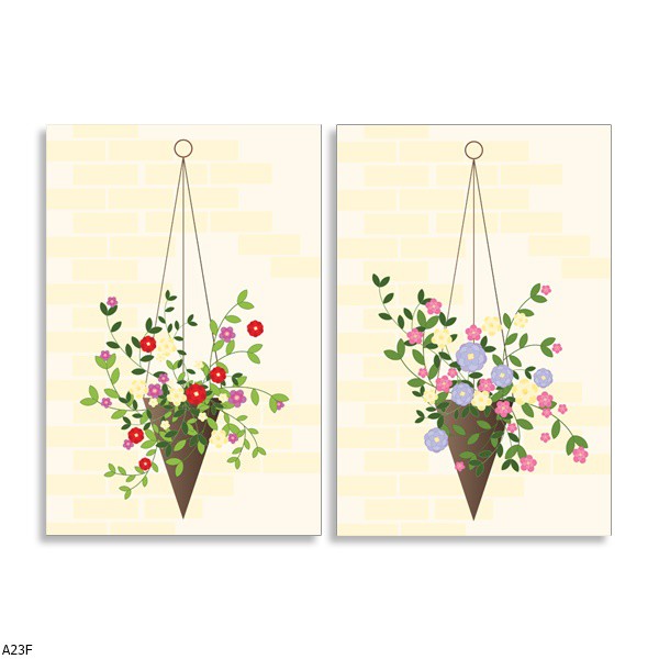 Hiasan Dinding / Wall Decoration 20cm x 30cm Tema Bunga Gantung A23F