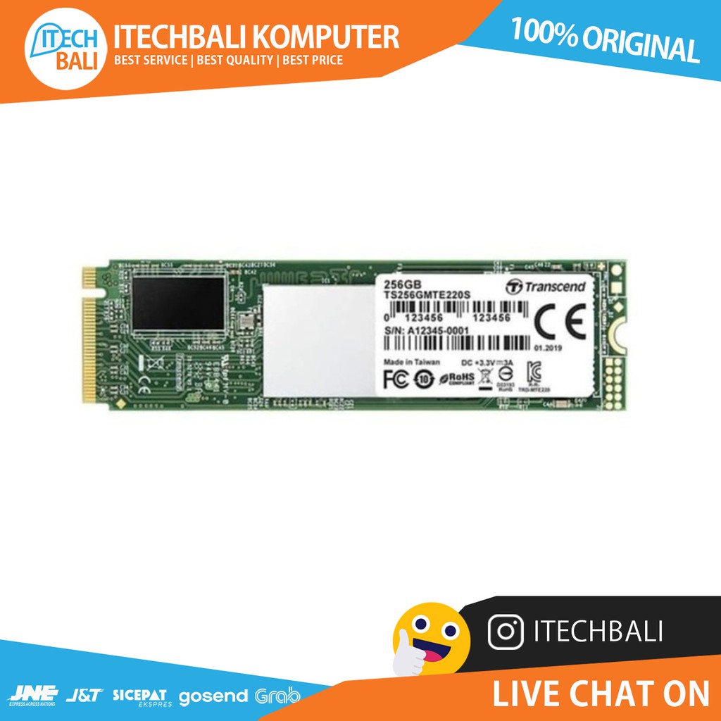 Ssd TRANSCEND 220S 256GB M.2 NvMe Garansi Resmi | ITECHBALI