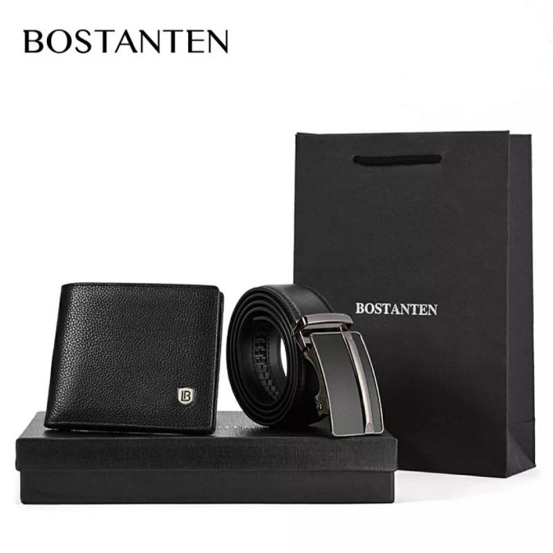 ORIGINAL BOSTANTEN Paket Dompet dan Ikat Pinggang Mewah Eksklusif