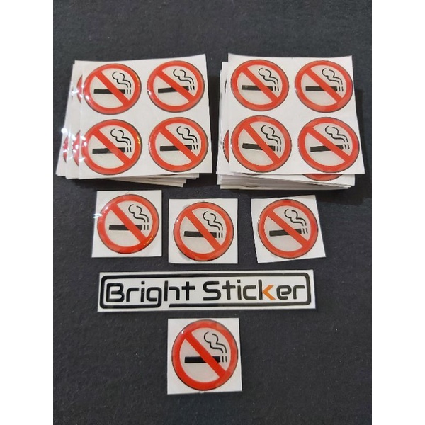 STICKER EMBLEM NO SMOKING TIMBUL 3D