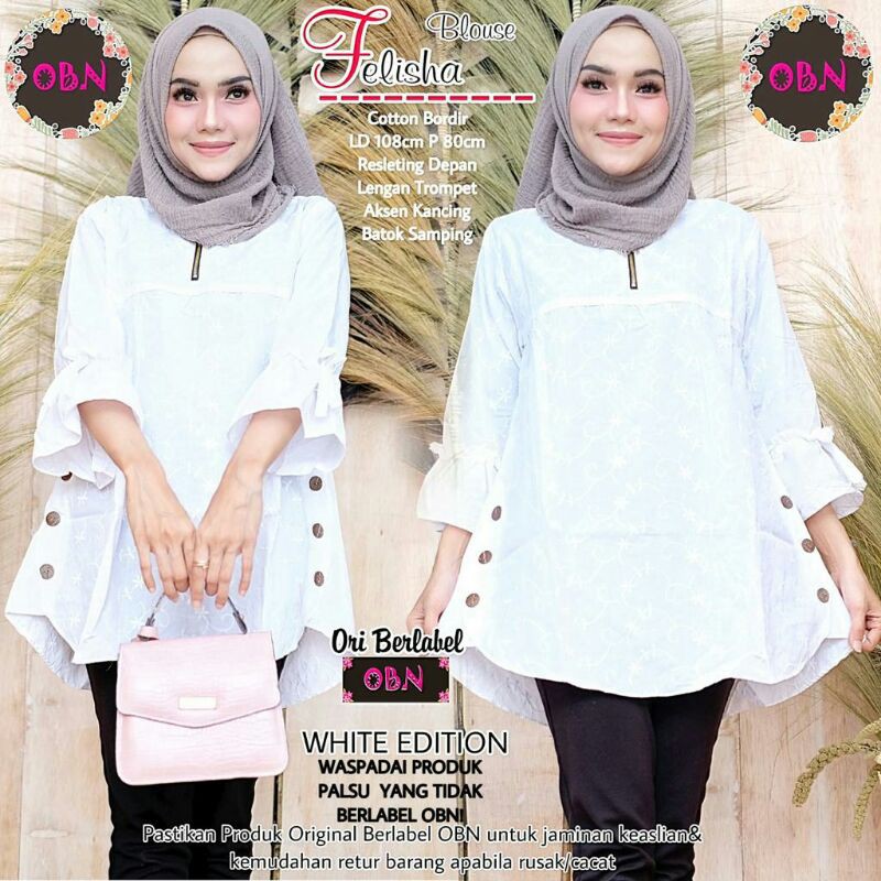 Blouse Putih Katun Bordir Felisha