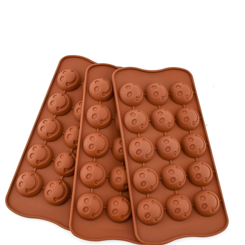 Cetakan Coklat Silicone Smile Senyum 15 Grid Cetakan Coklat Jelly Pudding es Batu Star 15 Lubang Silicone Molds Baking Chocolate