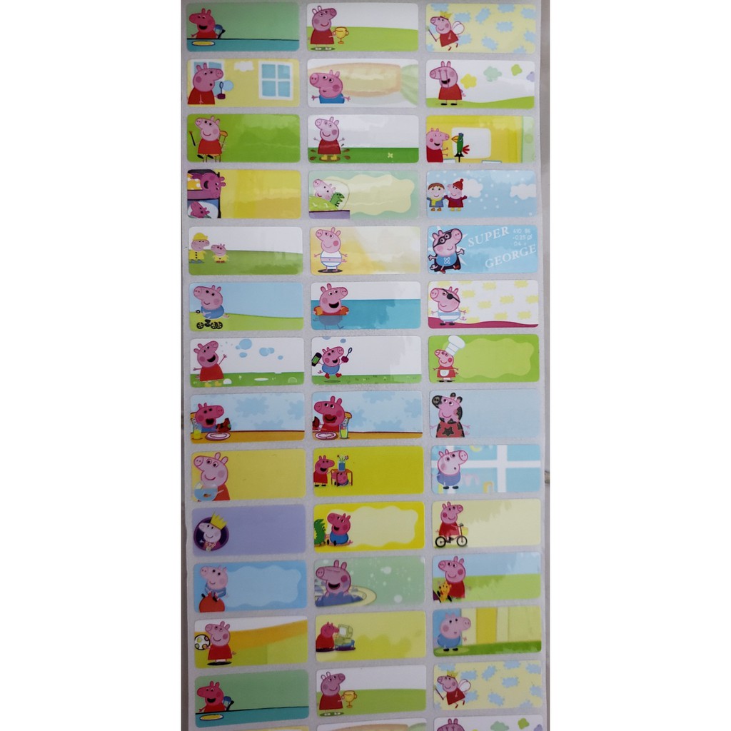 

Label Uk. M Peppa Pig Waterproof, tidak luntur & anti sobek.