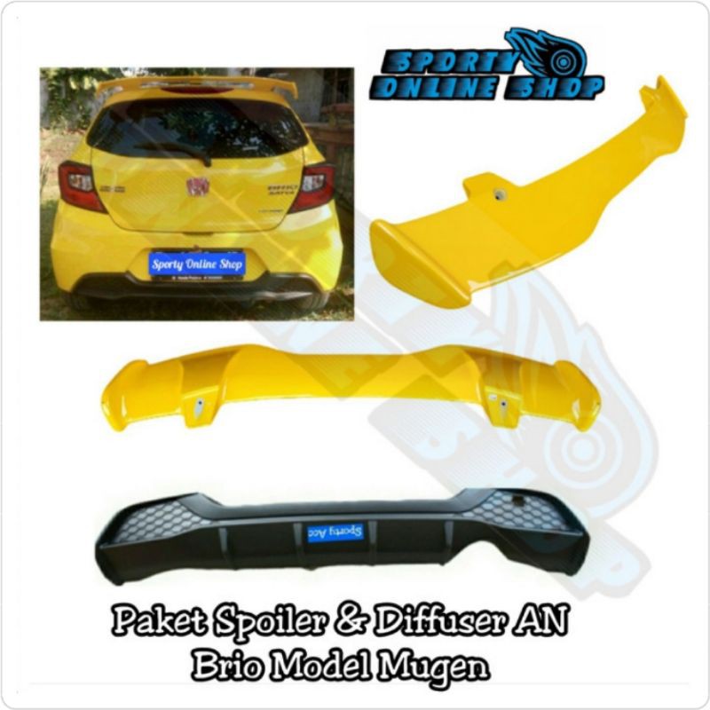 Paket Spoiler Brio New Model Mugen + Diffuser
