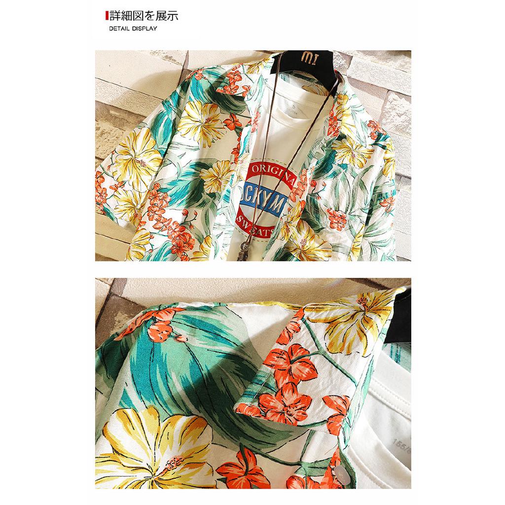 Kemeja Pantai Hawaii Hawaii Motif  Print Bunga  Ukuran M 5XL 