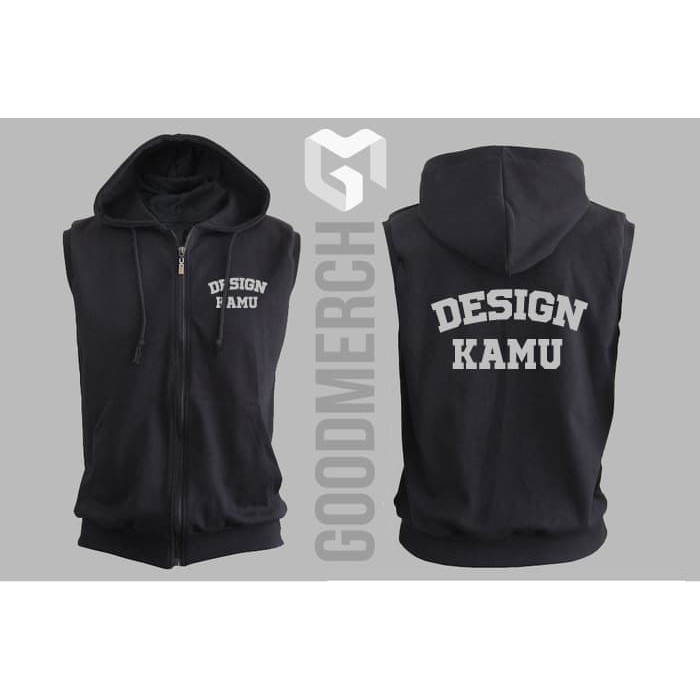 JAKET VEST ROMPI HOODIE ZIPPER CUSTOM DESIGN SESUAI KEINGINAN KALIAN