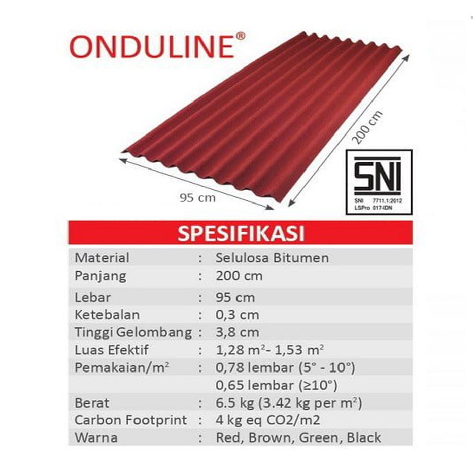 Jual Atap Bitumen Onduline 200 x 95 cm Jogja Dan Sekitar Indonesia|Shopee Indonesia