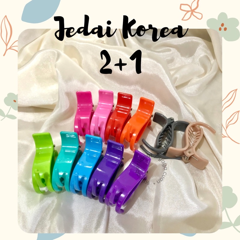 Jedai Korea 2+1 Premium Jedai Gigi 2+1 Jedai Ikan Jepit Ikan Jepit Rambut Aesthetic Triple Claws Jed