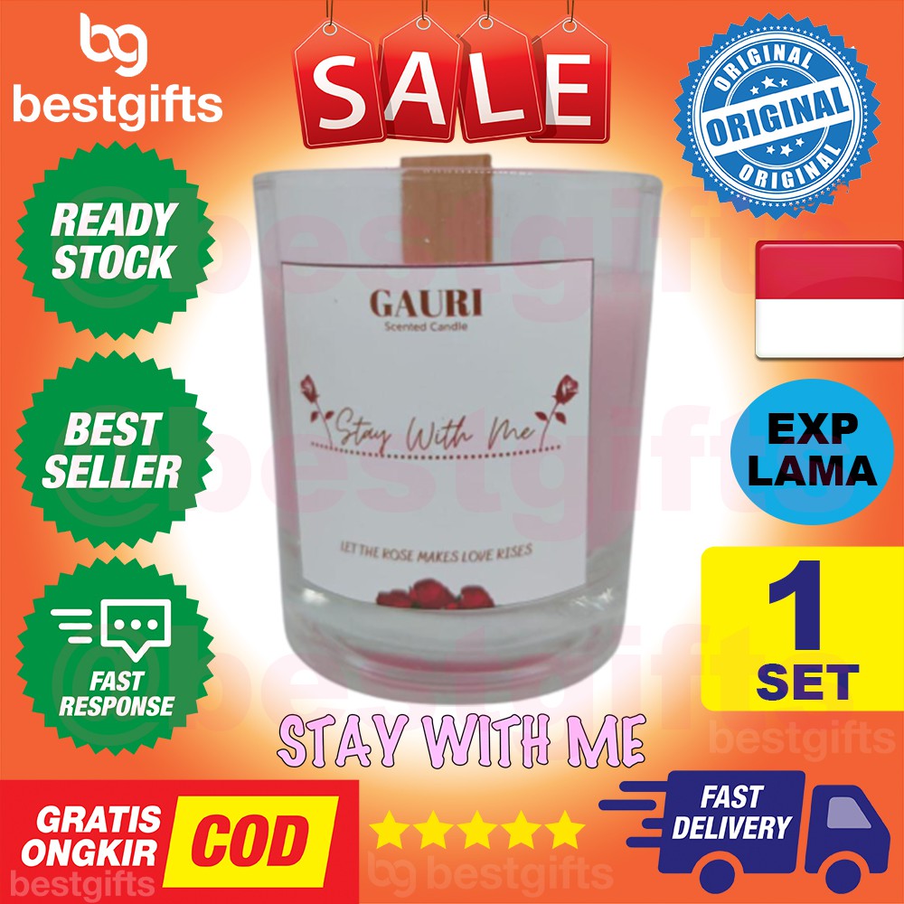 GAURI HANDCRAFTED SCENTED CANDLES CANDLE LILIN AROMATERAPI AROMATHERAPY PALM WAX WOOD STAY WITH ME